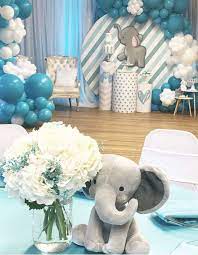 Elephant Baby Shower Party Ideas Photo 2 Of 16 Boy Baby Shower Centerpieces Elephant Baby Shower Theme Elephant Baby Shower Boy