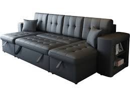 Grâce au canapé convertible, on passe en un instant du lit au canapé et on peut profiter à tout moment d'une sieste bien méritée ! Canape D Angle Panoramique Convertible Adele Luxe 6 Places Gris 97575 97578