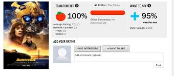 10 eyes without a face: Bumblebee Received 100 On The Site Rotten Tomatoes Forfun