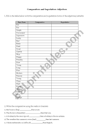 Here are the principles of forming the comparative. Comparative And Superlative Adjectives Esl Worksheet By Andreiasimoes