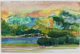 view from miramar wellington watercolour sketch watercolor sketch painting landscape paintings