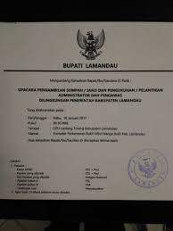 Balai desa karang layung acara : Contoh Undangan Pelantikan Perangkat Desa Lakaran