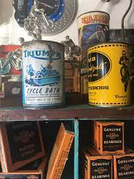 Triumph Cycle Bath Motorcycle Engine Degreaser Can Vintage Oil Cans Triumph Cycle Motorcycle Engine