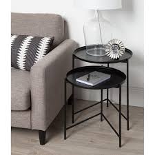 Petersburg Round Metal 2 Piece Nesting Tables Small Accent Tables Nesting End Tables Nesting Tables