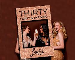 30th Birthday Frame 30th Birthday Party Decoration Rose Gold 30th Birthday  Party Decorations Photo Booth Frame