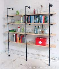 An intricate and interesting approach to shelf display using cast iron pipe shelving. Homemade Modern Diy Pipe Shelves 9 Steps With Pictures Instructables