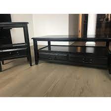 20 inch round table,72 console table,bar height dining table and chairs,bar storage cabinet,battery operated reading lamp,bean shaped coffee table,bella green mosaic outdoor accent. Pier 1 Anywhere Rubbed Black Coffee 2 End Tables Aptdeco