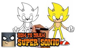 How To Draw Super Sonic Art Tutorial Cartooning 4 Kids Easy Cartoon Drawings Sonic Art