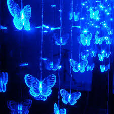 Free Shipping Window Decoration Night Light Marriage Room Decoration 2 Meters Butterfly Lamp Holida Light Blue Aesthetic Blue Aesthetic Dark Butterfly Lighting