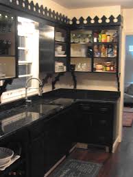 Omg Goth Kitchen I Have Those Black Granite Countertops Thinking About Painting The Cabinets Black N Gothic Kitchen Gothic Home Decor Farmhouse Kitchen Decor
