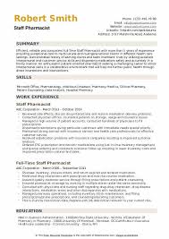 staff pharmacist resume samples