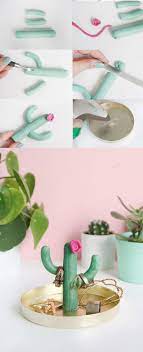 This is a perfect project to help keep your rings organized in a stylish way. Diy Make Cactus Ring Holder Made Of Polymer Clay Cactus Holder Polymer Polymer Clay Diy Diy Clay Diy Clay Crafts