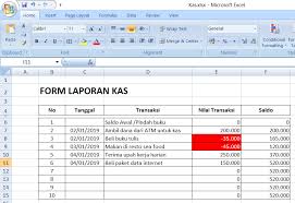 Cara membuat laporan keuangan sederhana dengan excel laporan keuangan kas rt docx contoh cara membuat laporan keuangan kas rt kumpulan . Membuat Aplikasi Laporan Kas Dengan Microsoft Excel Niguru Indonesia