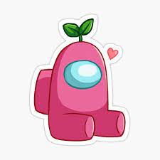 Pink Among Us Crewmember With A Leaf Hat Sticker By Jxliahx In 2021 Cute Stickers Cute Patterns Wallpaper Cute Christmas Wallpaper
