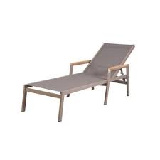 Hampton Bay Barnsdale Teak Sling Patio Chaise Lounge Ktml 1843 Hdp The Home Depot Patio Chaise Lounge Chaise Lounge Home