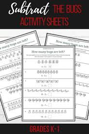 Subtraction Worksheets No Prep Subtract The Bugs Three Bug Themed Mathematics Workshe Mathematics Worksheets Subtraction Worksheets Math Practice Worksheets