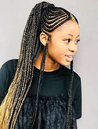 Epingle par merry loum sur tresses africaines modele coiffure. Long Braided Ponytail With Fulani Braids Interestingthings Model De Coiffure Africaine Coiffure Afro Coiffure Africaine