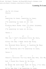 gospel songs with chords learning to lean christian