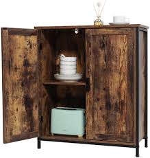 Kitchen cabinets usa kitchen pantry cupboard kitchen cabinet colors wood cabinets free standing kitchen cabinets mahogany cabinets building a kitchen freestanding kitchen rustic kitchen. Buy Iwell Free Standing Cabinet With 1 Shelf 2 Doors Free Standing Cupboard With Metal Frame Media File Storage Cabinet For Kitchen Entryway Rustic Brown Online In Vietnam B08kzm964b