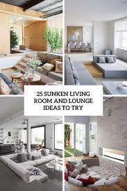 An outdoor sunken fire pit with gravel around and a deck that doubles as a bench around the pit is a cool modern solution. 25 Sunken Living Room And Lounge Ideas To Try Digsdigs