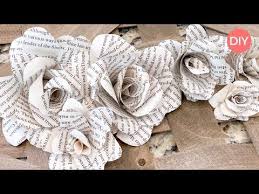 How To Make Flowers Out Of Book Pages Budget Friendly Diy Ashleigh Lauren Youtube Flower Making Book Page Flowers Diy Paper Flowers Tutorial