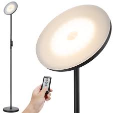 Joofo Floor Lamp 30w 2400lm Sky Led Modern Torchiere 3 Color Temperatures Super Bright Floor Lamps Tall Standing Pole Light With Remote Touch Control For Living