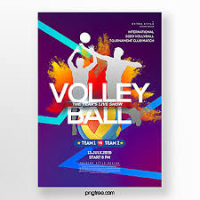 Poster olahraga voli, materi voli, siluet empat warna bermain voli, bahan png, pantai, oranye png. 30 Poster Tur Voli Png Latar Belakang Template Psd