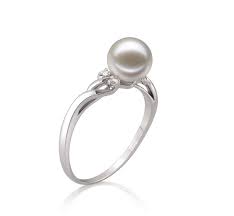 Black And White Pearl Rings Silver 6 7mm Aaaa Quality Freshwater Cultured Pearl Ring In Andrea White For Sale Pearls Only Cultured Pearl Ring Pearl Ring Pearl Engagement Ring