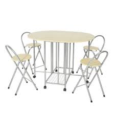 By sunnydaze decor (1) 32 in. Folding Dining Table Set 4 Person Butterfly Dinette Home Kitchen Restaurant Breakfast Table Chair Set Beech Buy Online In Botswana At Botswana Desertcart Com Productid 64374021
