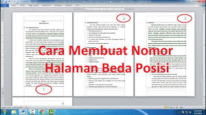 Cara Membuat Nomor Halaman Dengan Posisi Berbeda Dalam Satu Lembar Kerja Di Word Youtube