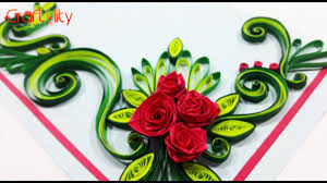 This also allowed me to adhered some printed paper in between two tissue layers and a button and flower brad to top each flower. Diy Paper Quilling Flowers Cards Tutorial Art How To Make Paper Quilling Rose Flower Card Ideas å½±ç Dailymotion