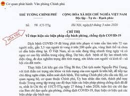 Sự khác biệt giữa 3 chỉ thị này được thể hiện ở những nội dung chính dưới đây. Thá»§ TÆ°á»›ng Chinh Phá»§ Chá»‰ Thá»‹ Thá»±c Hiá»‡n Cac Biá»‡n Phap Cáº¥p Bach Phong Chá»'ng Dá»‹ch Covid 19