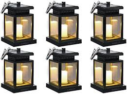 Amazon Com Hanging Solar Lights Outdoor Solar Umbrella Lantern Garden Patio Umbrella Lights Candle Lantern For Decorated Patio Deck Pack Of 6 Home Improvement