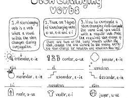 spanish stem changing verbs conjugation worksheet no prep practice teaching resources