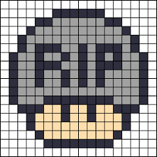 Tombstone Mushroom Halloween Perler Bead Pattern Perler Beads Perler Bead Patterns Perler