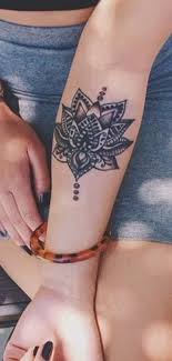 Black Lotus Chandelier Forearm Tattoo Ideas For Women Tribal Boho Arm Sleeve Tat Sleeve Tattoos For Women Unique Forearm Tattoos Unique Tattoos For Women