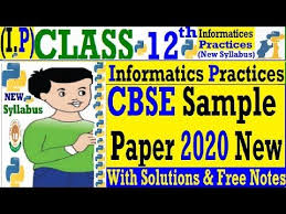 Cbse Sample Papers 2020 Class 12 Ip Informatics Practices With Solutions Book Study This Or That Questions Writing Classes
