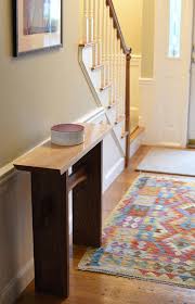 Minimalist Console Table Live Edge Stretcher Modern Entry Etsy Modern Entry Table Living Table Handmade Wood Furniture