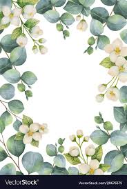 Watercolor Green Floral Card Vector Image On Vectorstock Watercolor Flower Background Floral Watercolor Flower Painting