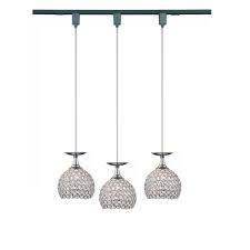 Kiven Crystal And Chrome Brilliant 5 9 Pendant Light H Type Track Lighting Pendant Lamp Bulb Not Include One Light Tb0295 Cjp Org In
