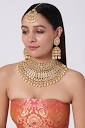 Gold Finish Kundan Polki & Pearls Bridal Necklace Set Design by ...