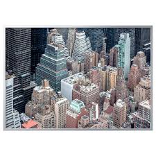 Bjorksta Picture And Frame New York From Above Aluminum Color Ikea New York From Above Ikea Canvas Frame