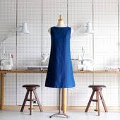 fab 092 リネン薄キャンバスのノースリーブワンピース fab fabric sewing studio 布地のオンライン通販とソーイングスクール ワンピース作り方 無料型紙 ワンピース 型紙 無料