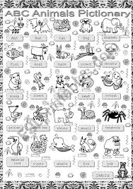 In this lesson plan students practice reading, saying and writing the letters of the alphabet, taking them up to the point of early word recognition.students play some fun alphabet games and activities, sing a song, do worksheets and read an alphabet story. Animals Abc Pictionary Esl Worksheet By Atee