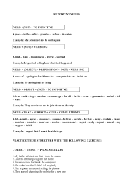 reporting verbs