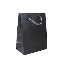 small dark grey metallic paper gift bag