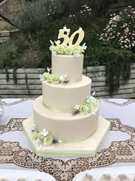 Torta 50 Anni Color Panna E Verde Lime Roselline E Lavanda Torte Panna Lavanda
