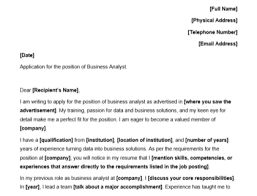 Business Analyst Cover Letter With Sample Template