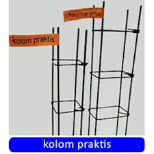 Besi kolom praktis tersebut banyak dijual dalam bentuk jadi di toko bangunan dengan panjang 3m, memakai besi tulangan pokok diamater 8mm, serta besi begel diamater 6mm dipasang setiap jarak 20cm. Jual Besi Beton Polos Kolom Praktis 80 X 80 X 6 X 4 X 150 X 3mtr Wira Baja Makmur