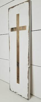 Finding items like this to repurpose will give your home a unique touch. White Rustic Wood Cross Wall Sign In 2019 Cross Wall Art Cross Wall Decor Wall Crosses
